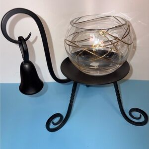 Calypso Gold Glass Tea light and Barrington Powder Coated Wrought Iron Holder